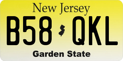 NJ license plate B58QKL