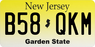 NJ license plate B58QKM