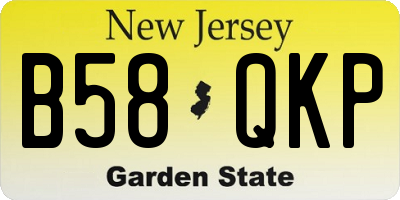 NJ license plate B58QKP