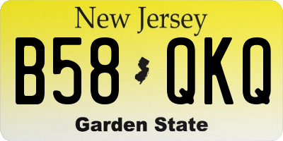 NJ license plate B58QKQ