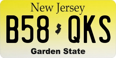 NJ license plate B58QKS