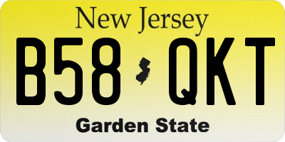 NJ license plate B58QKT