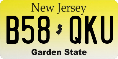 NJ license plate B58QKU
