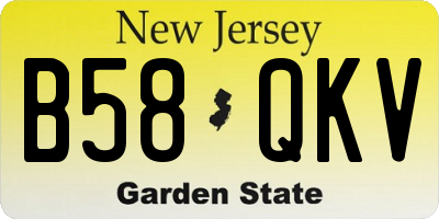 NJ license plate B58QKV