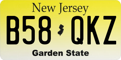 NJ license plate B58QKZ