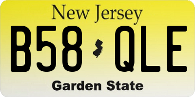 NJ license plate B58QLE