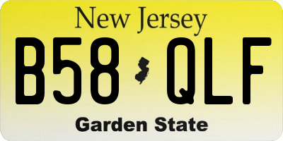 NJ license plate B58QLF