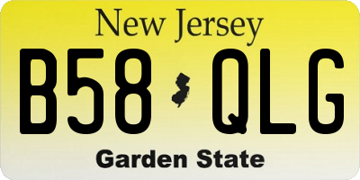 NJ license plate B58QLG