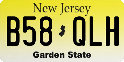 NJ license plate B58QLH