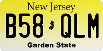 NJ license plate B58QLM