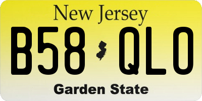 NJ license plate B58QLO