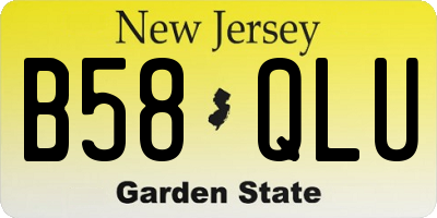 NJ license plate B58QLU