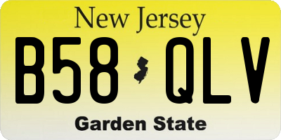 NJ license plate B58QLV