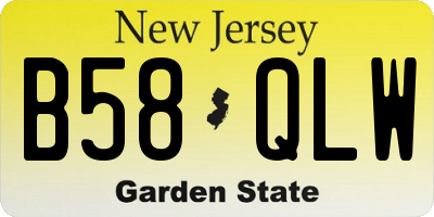 NJ license plate B58QLW