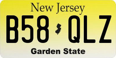 NJ license plate B58QLZ