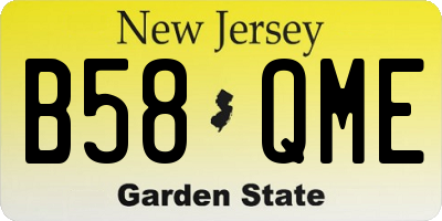 NJ license plate B58QME