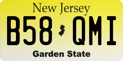 NJ license plate B58QMI