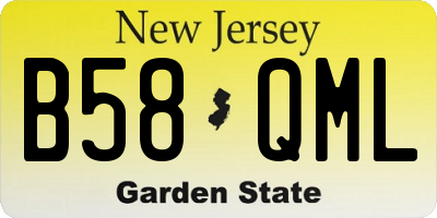 NJ license plate B58QML