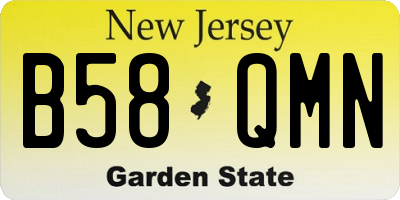NJ license plate B58QMN