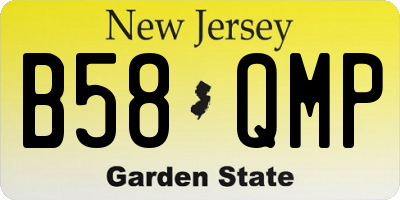 NJ license plate B58QMP