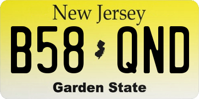 NJ license plate B58QND