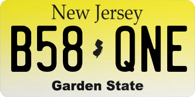 NJ license plate B58QNE
