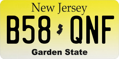 NJ license plate B58QNF
