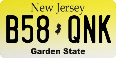 NJ license plate B58QNK