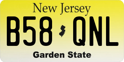 NJ license plate B58QNL