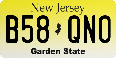 NJ license plate B58QNO