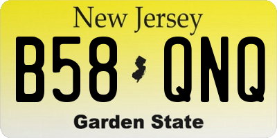NJ license plate B58QNQ