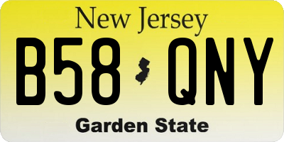 NJ license plate B58QNY