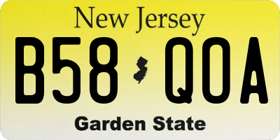 NJ license plate B58QOA