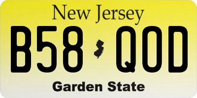 NJ license plate B58QOD
