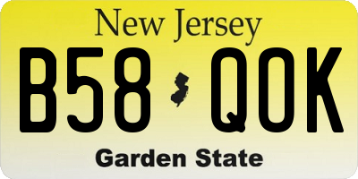 NJ license plate B58QOK
