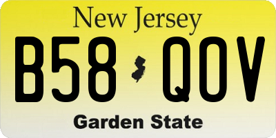 NJ license plate B58QOV