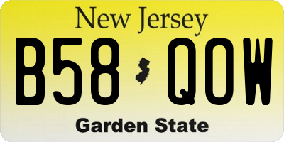 NJ license plate B58QOW