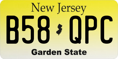 NJ license plate B58QPC