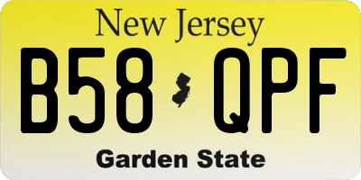 NJ license plate B58QPF