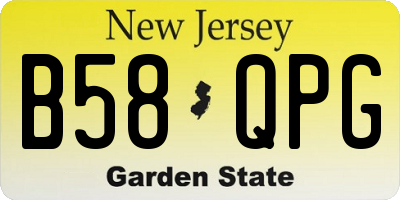 NJ license plate B58QPG