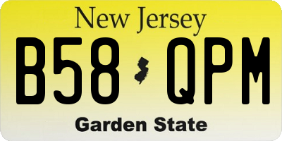 NJ license plate B58QPM