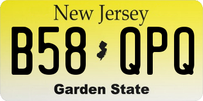 NJ license plate B58QPQ