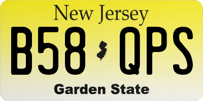 NJ license plate B58QPS