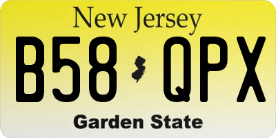 NJ license plate B58QPX