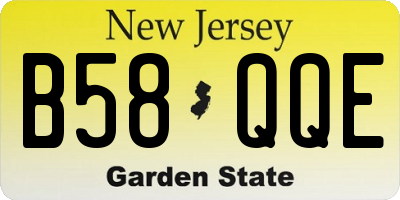 NJ license plate B58QQE
