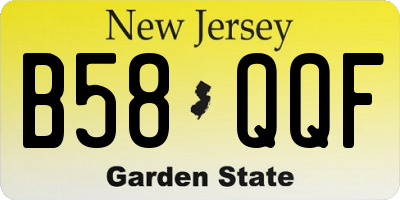 NJ license plate B58QQF