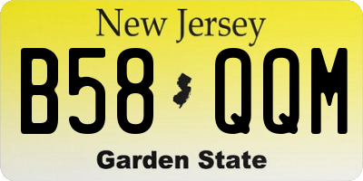 NJ license plate B58QQM