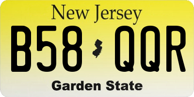 NJ license plate B58QQR