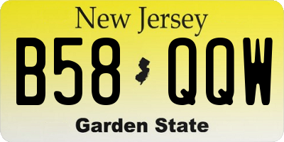 NJ license plate B58QQW