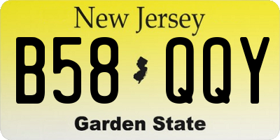 NJ license plate B58QQY